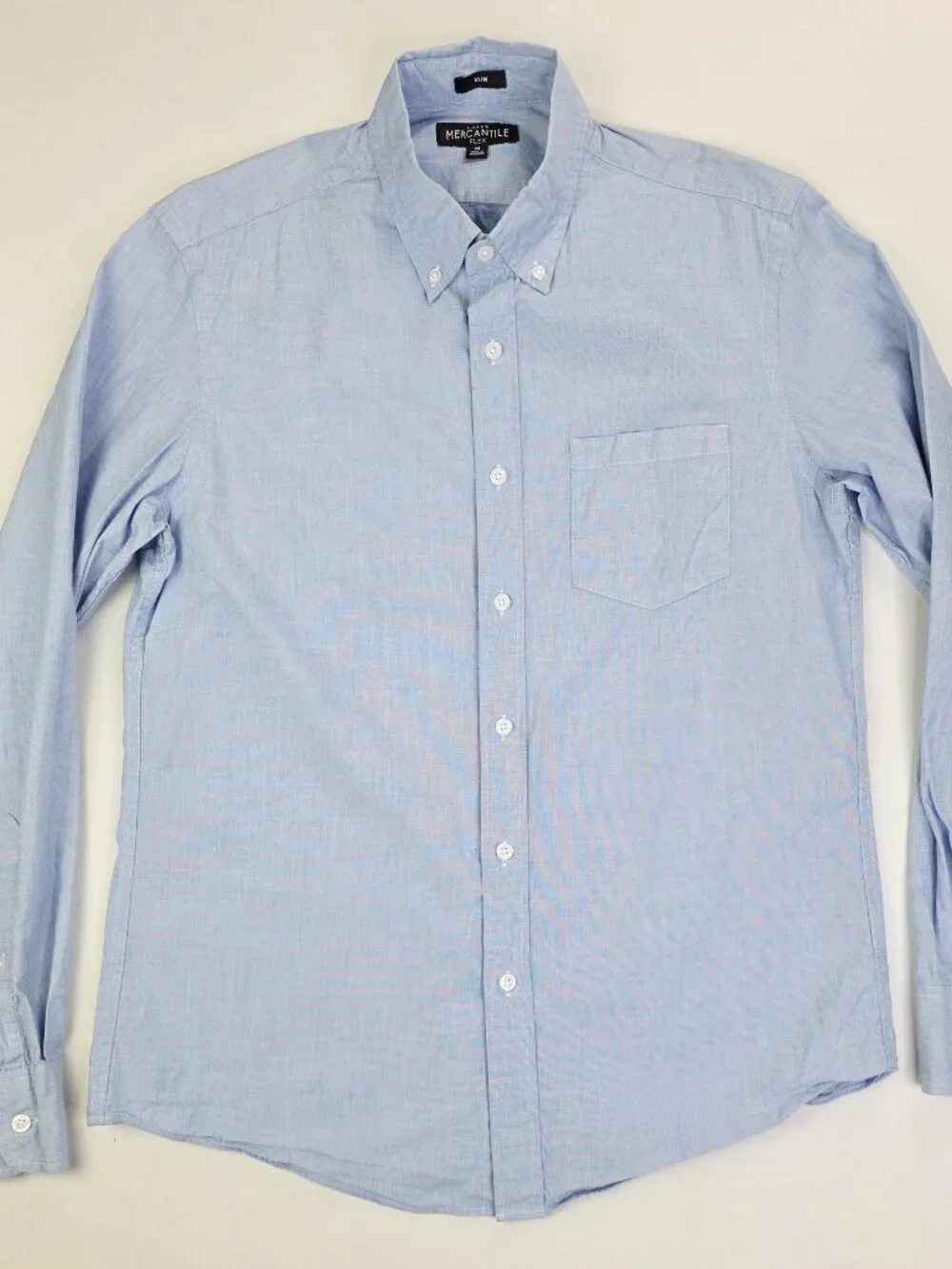 J. Crew Mercantile Flex Slim Mens Size Medium Blue Button Down Long Sleeve Shirt